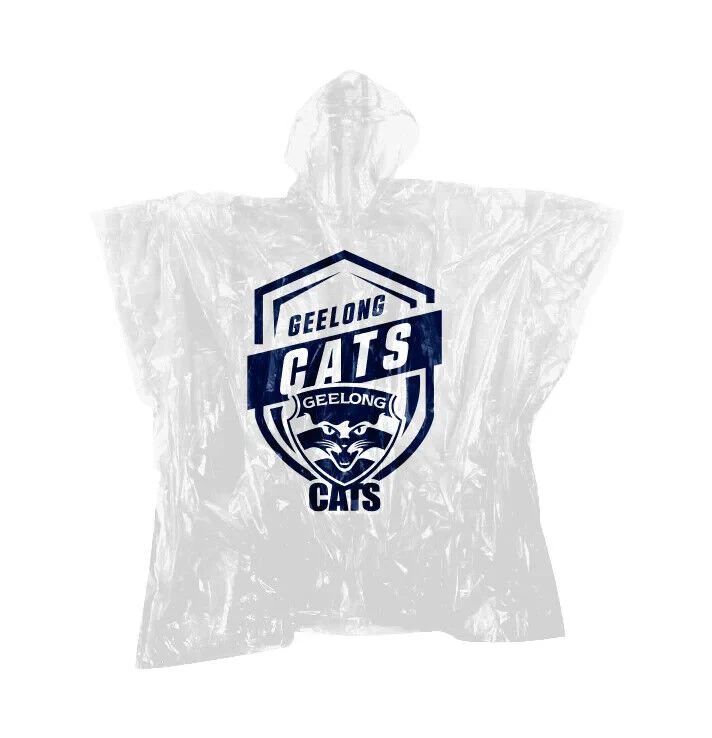 AFL Poncho - Geelong Cats - Plastic Rain Coat - OSFM - Image 2