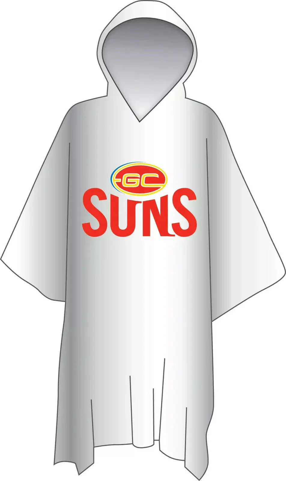 AFL Poncho - Gold Coast Suns - Plastic Rain Coat - OSFM - Image 2