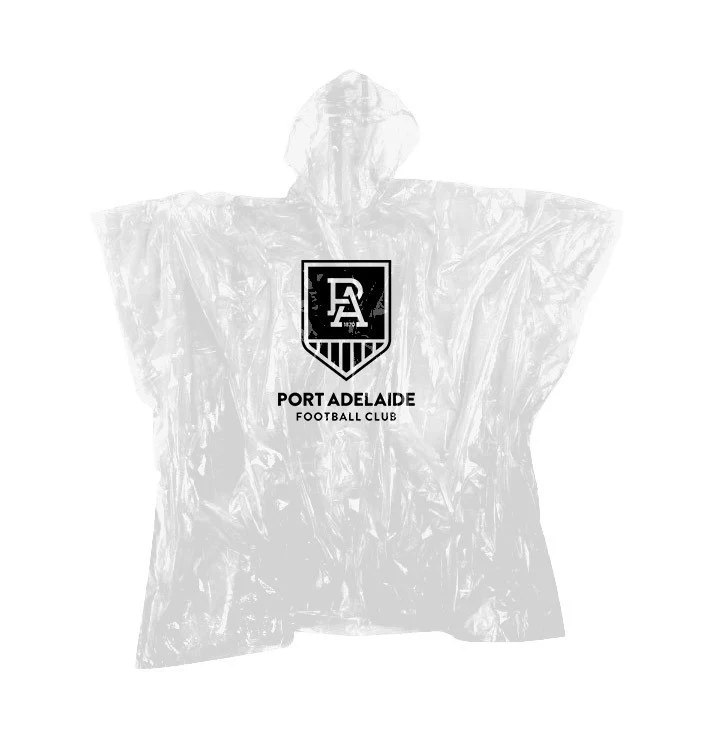 AFL Poncho - Port Adelaide Power - Plastic Rain Coat - OSFM - Image 2