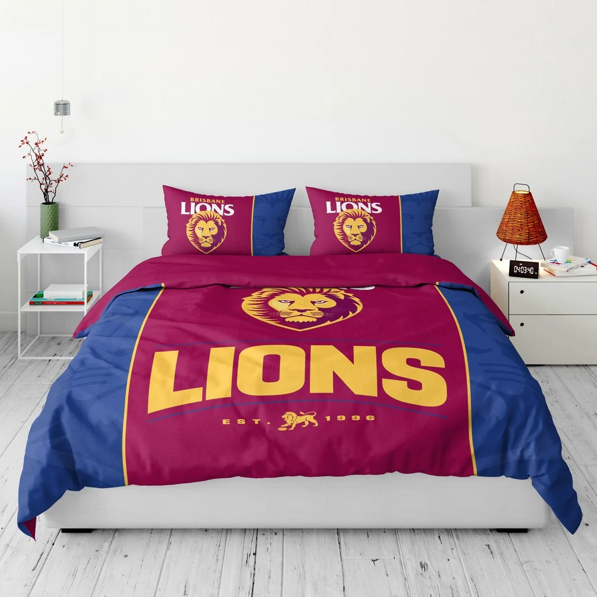 AFL Quilt Cover Set - Brisbane Lions - Doona Cover - Pillowcases