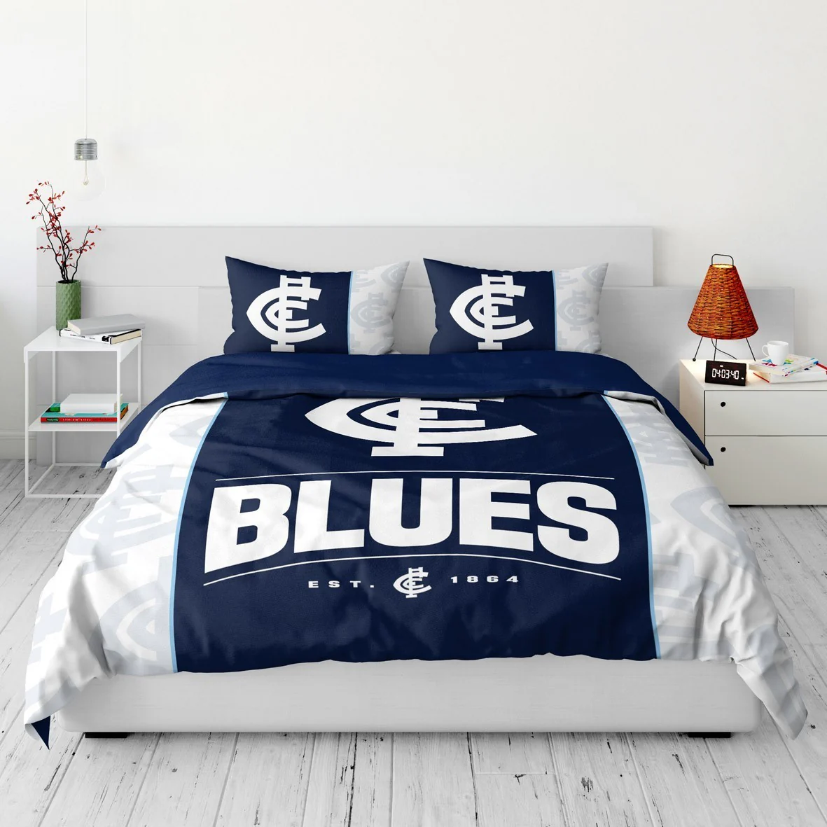 AFL Quilt Cover Set - Carlton Blues - Doona Cover - Pillowcases