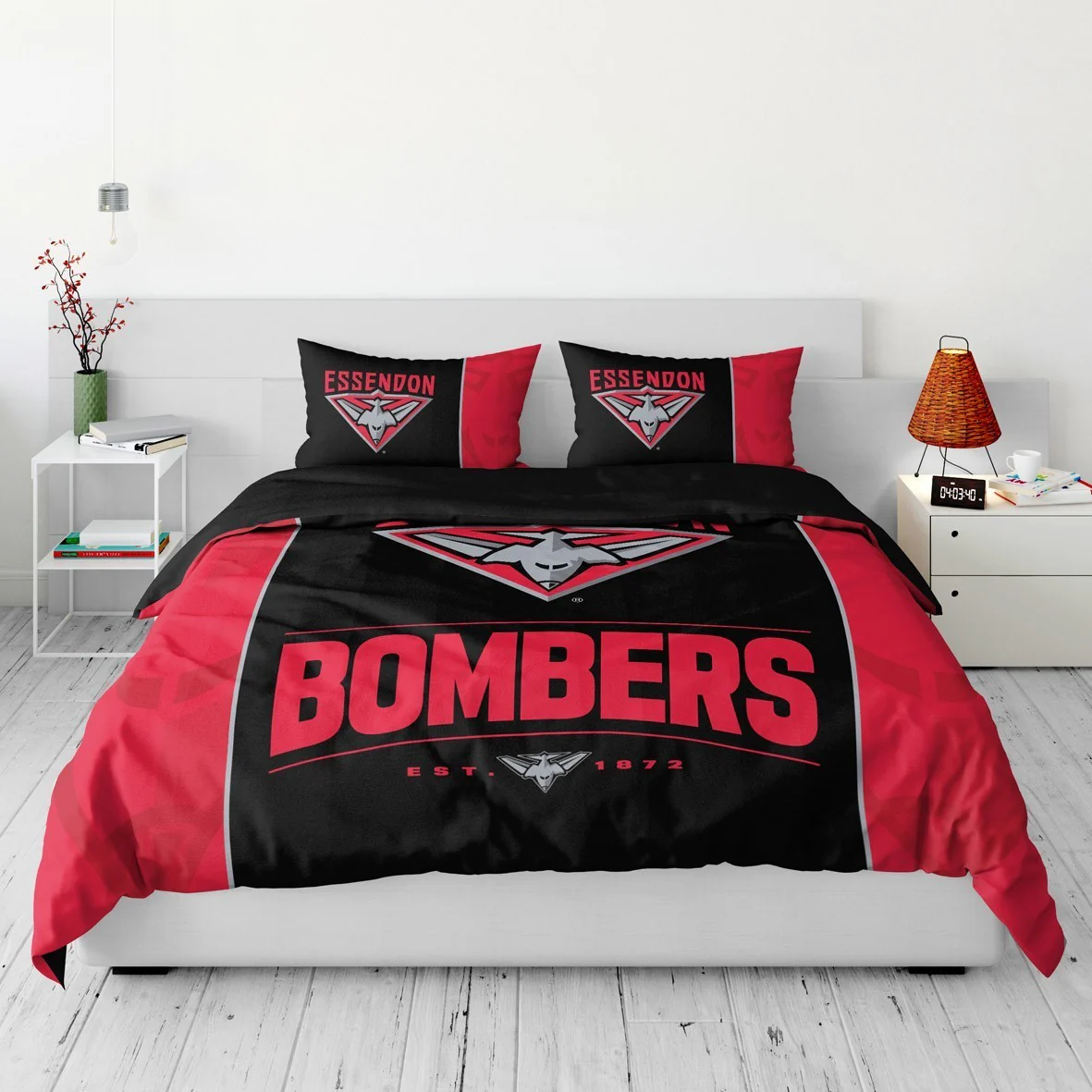 AFL Quilt Cover Set - Essendon Bombers - Doona Cover - Pillowcases - Image 3