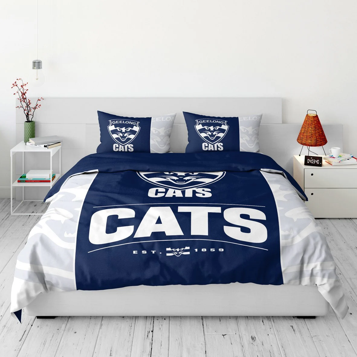 AFL Quilt Cover Set - Geelong Cats - Doona Cover - Pillowcases - Image 2