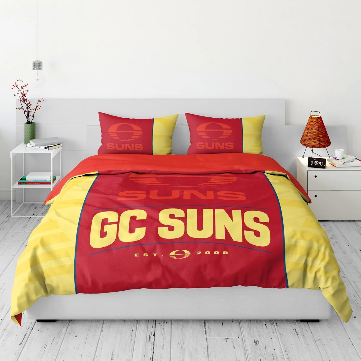 AFL Quilt Cover Set - Gold Coast Suns - Doona Cover - Pillowcases - Image 3