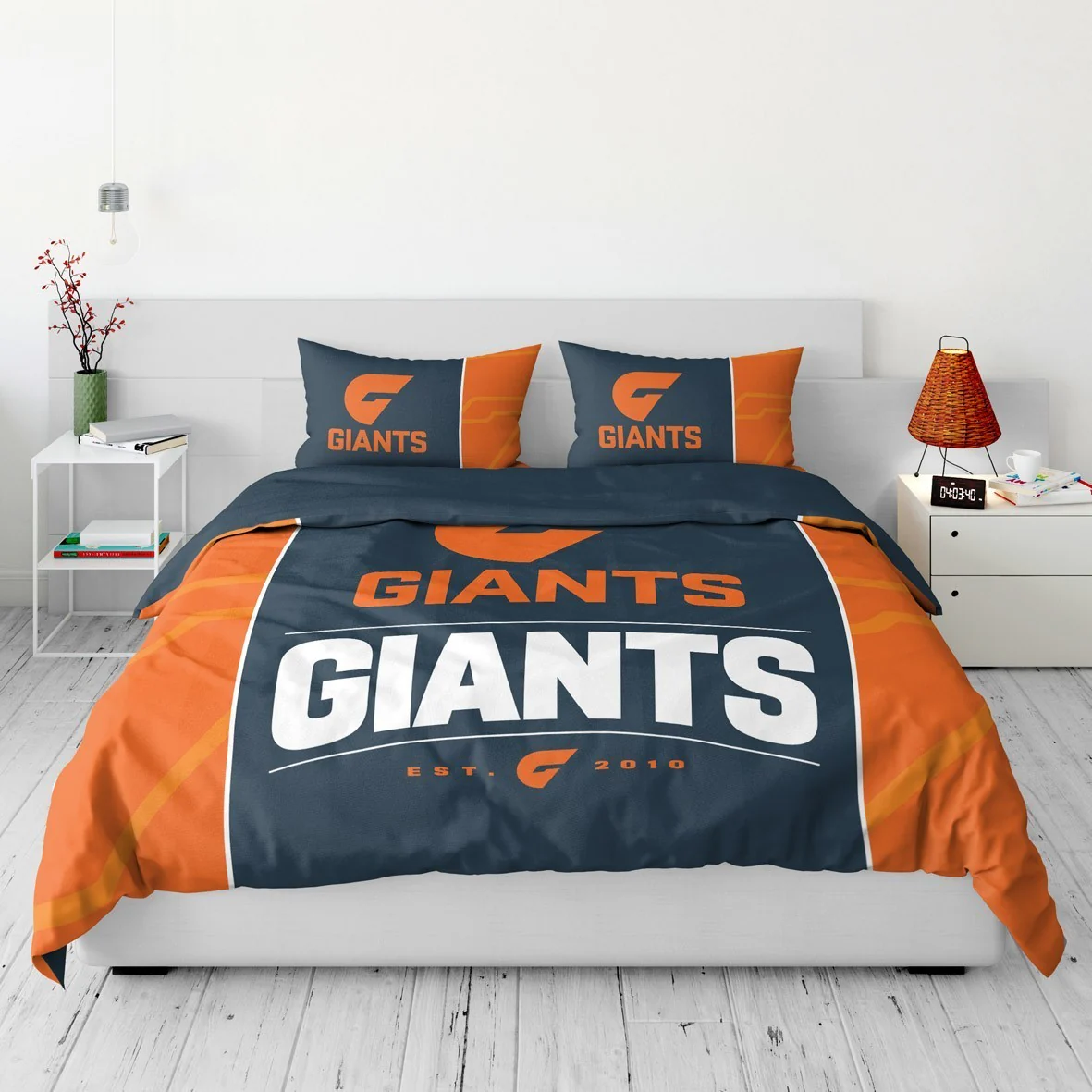 AFL Quilt Cover Set - GWS Giants - Doona Cover - Pillowcases - Image 2