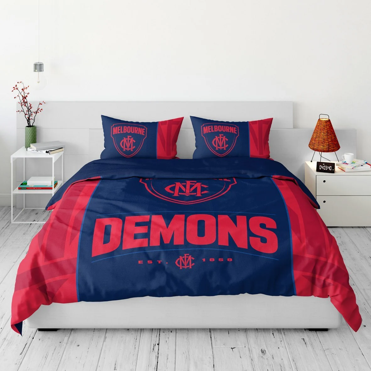 AFL Quilt Cover Set - Melbourne Demons - Doona Cover - Pillowcases - Image 3