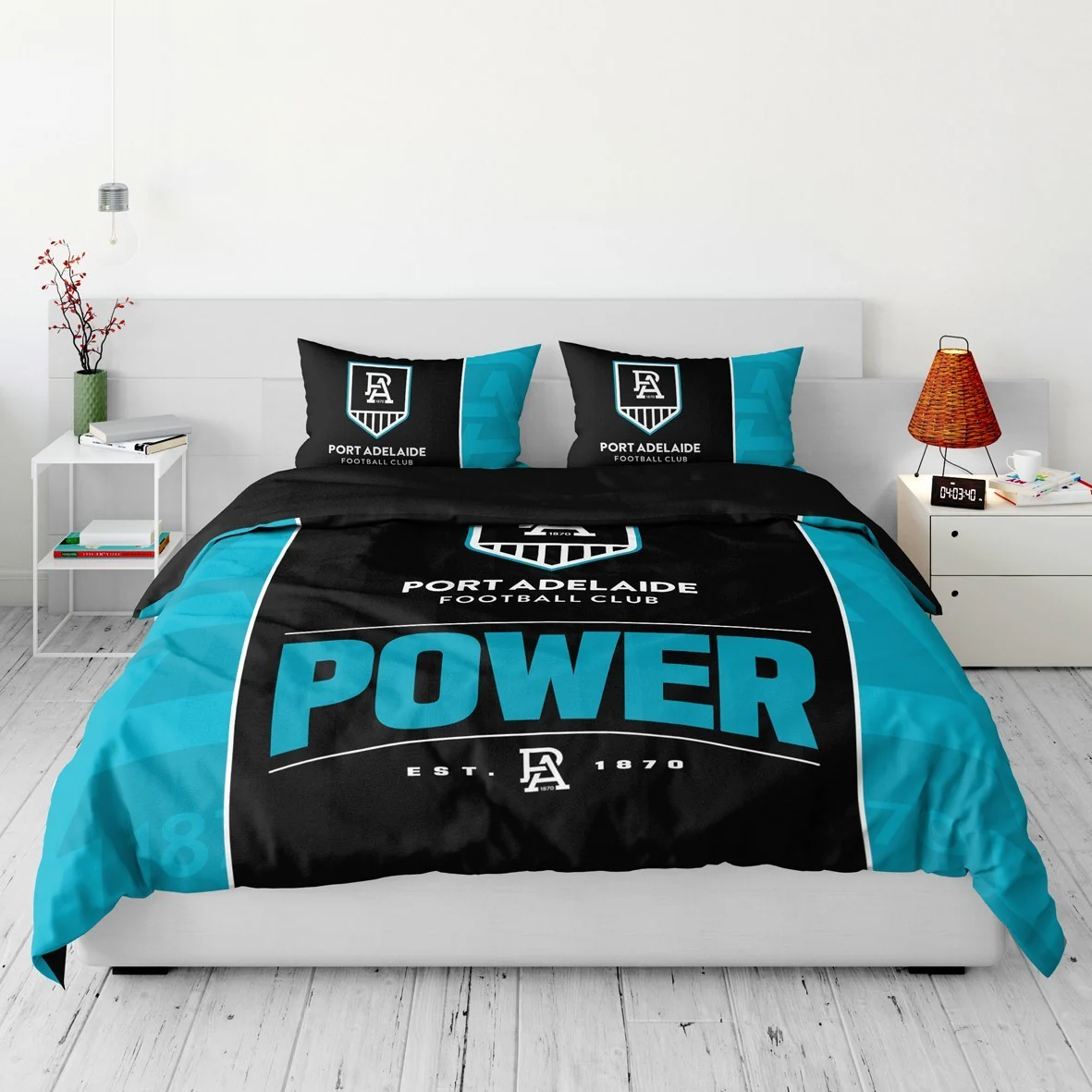 AFL Quilt Cover Set - Port Adelaide Power - Doona Cover - Pillowcases - Image 4