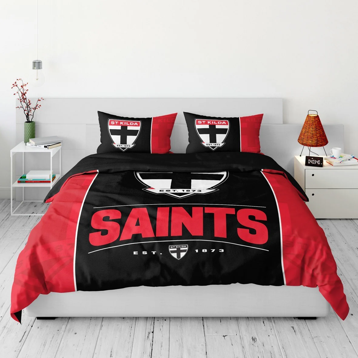 AFL Quilt Cover Set - St Kilda Saints - Doona Cover - Pillowcases - Image 4