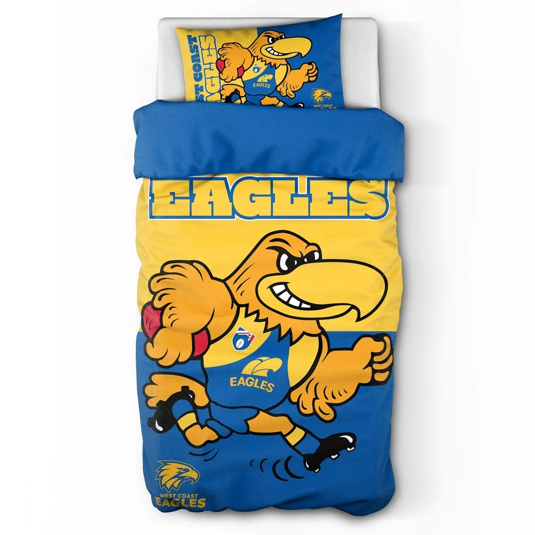 AFL Quilt Cover Set - West Coast Eagles - Doona Cover - Pillowcases