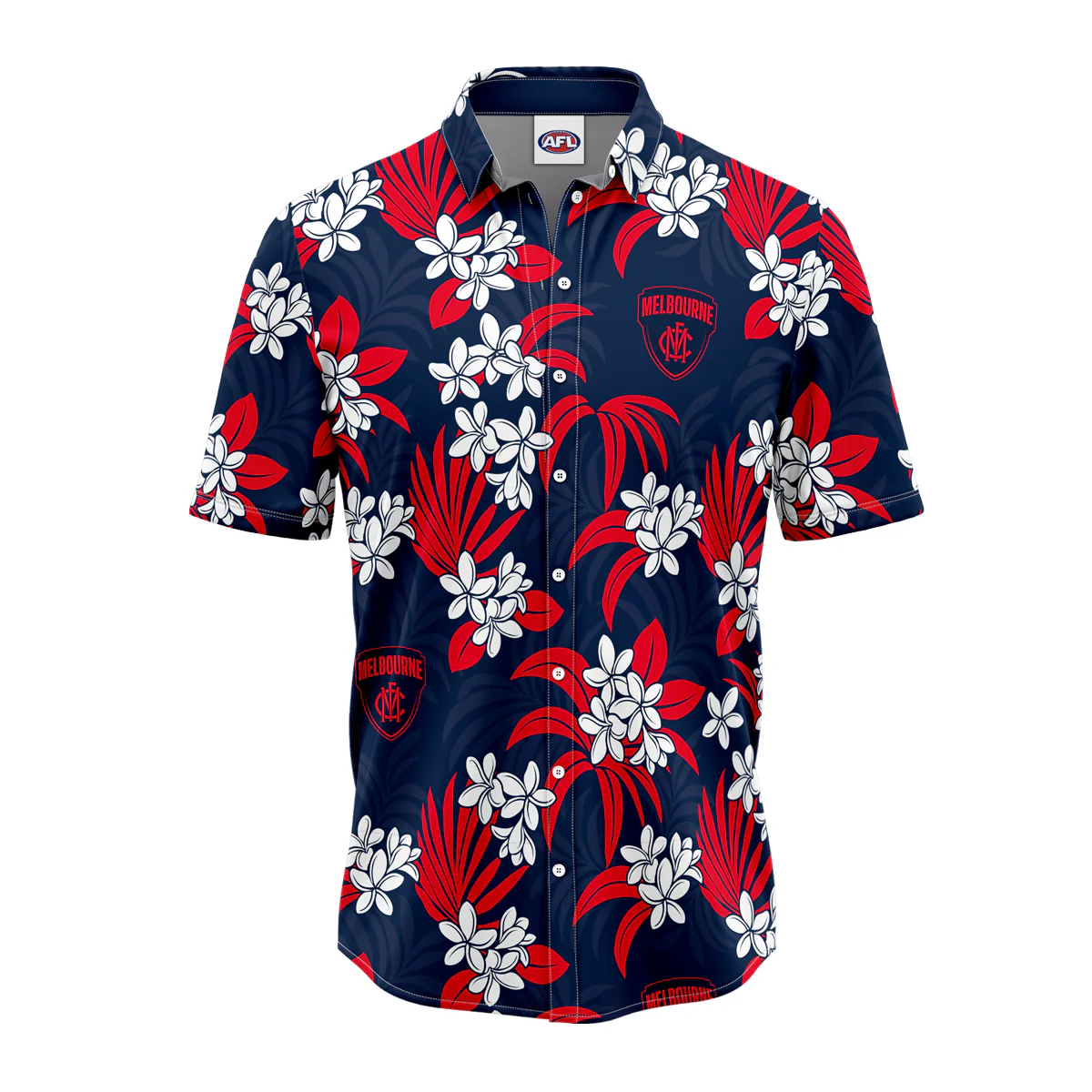 AFL 'Reef' Hawaiian Shirt - Melbourne Demons - Adult - Mens