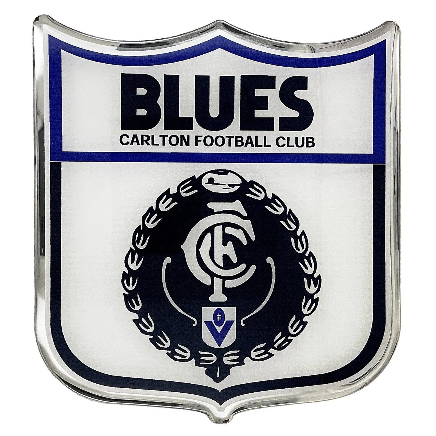 AFL Retro Logo Emblem - Carlton Blues - Supporter Car Badge