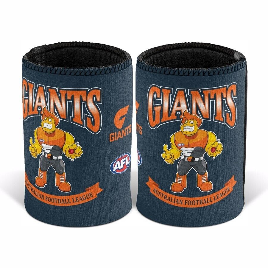 AFL Retro Stubby Can Cooler - GWS Giants - Drink - Rubber Base - Image 2