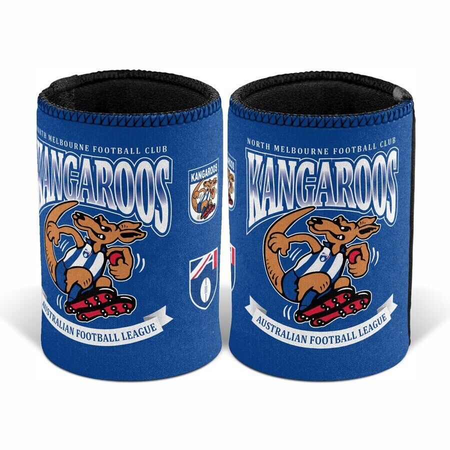 AFL Retro Stubby Can Cooler - North Melbourne Kangaroos - Drink - Rubber Base