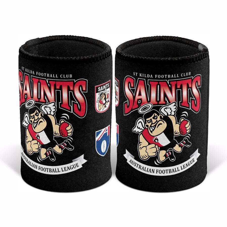 AFL Retro Stubby Can Cooler - St Kilda Saints - Drink - Rubber Base