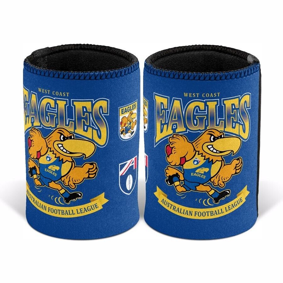 AFL Retro Stubby Can Cooler - West Coast Eagles - Drink - Rubber Base