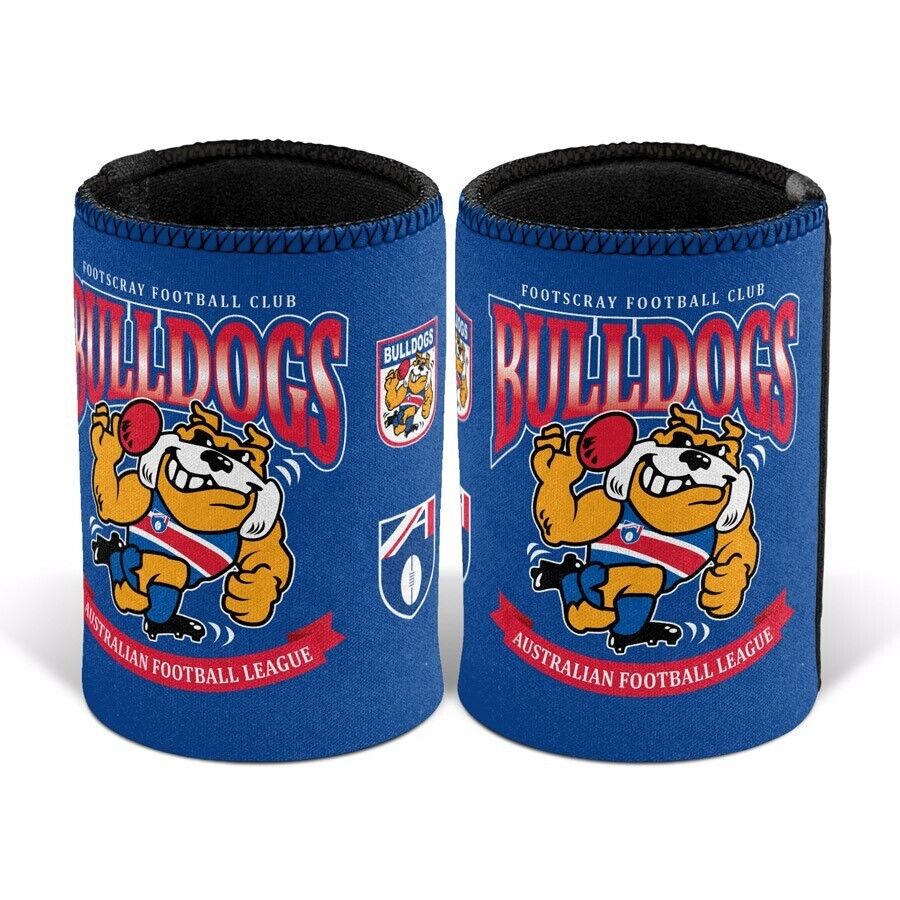 AFL Retro Stubby Can Cooler - Western Bulldogs - Drink - Rubber Base - Image 2
