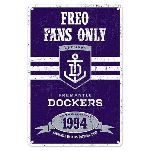 AFL Retro Supporter Tin Sign - Fremantle Dockers - Man Cave - Heritage - Image 2