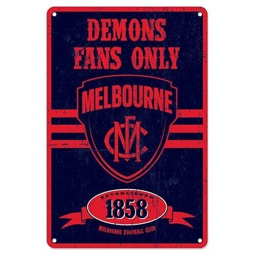 AFL Retro Supporter Tin Sign - Melbourne Demons - Man Cave - Heritage - Image 2