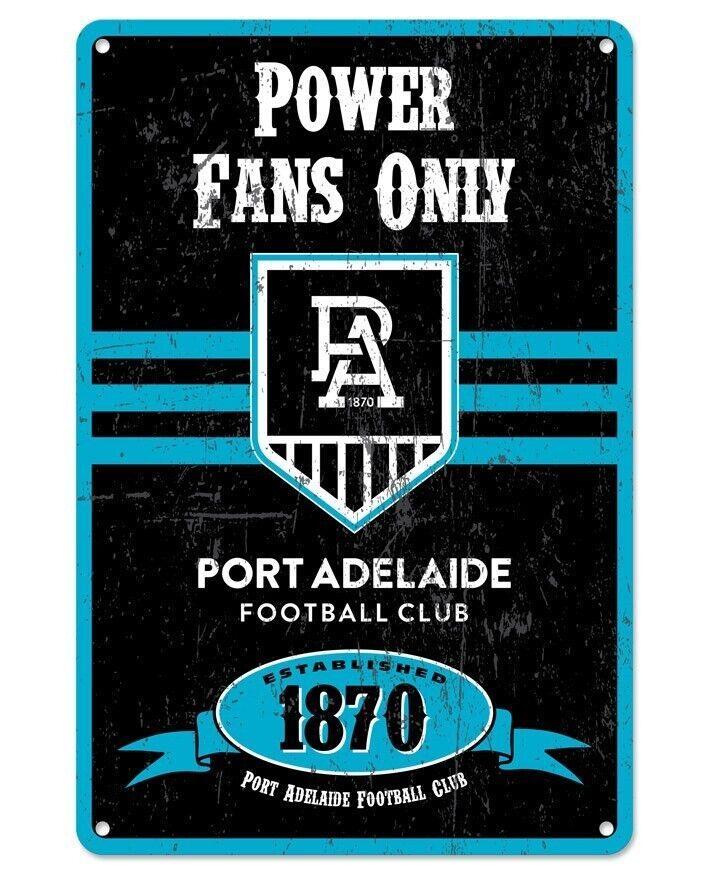 AFL Retro Supporter Tin Sign - Port Adelaide Power - Man Cave - Heritage - Image 2