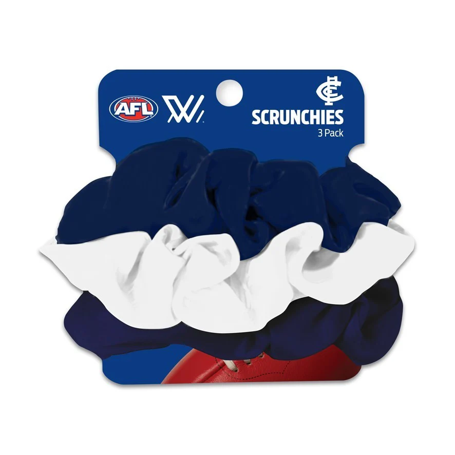 AFL Scrunchies 3 Pack - Carlton Blues - Team Colours - Hair Ties - Image 2