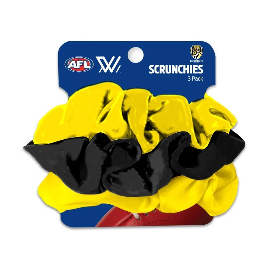 AFL Scrunchies 3 Pack - Richmond Tigers - Team Colours - Hair Ties - Image 2