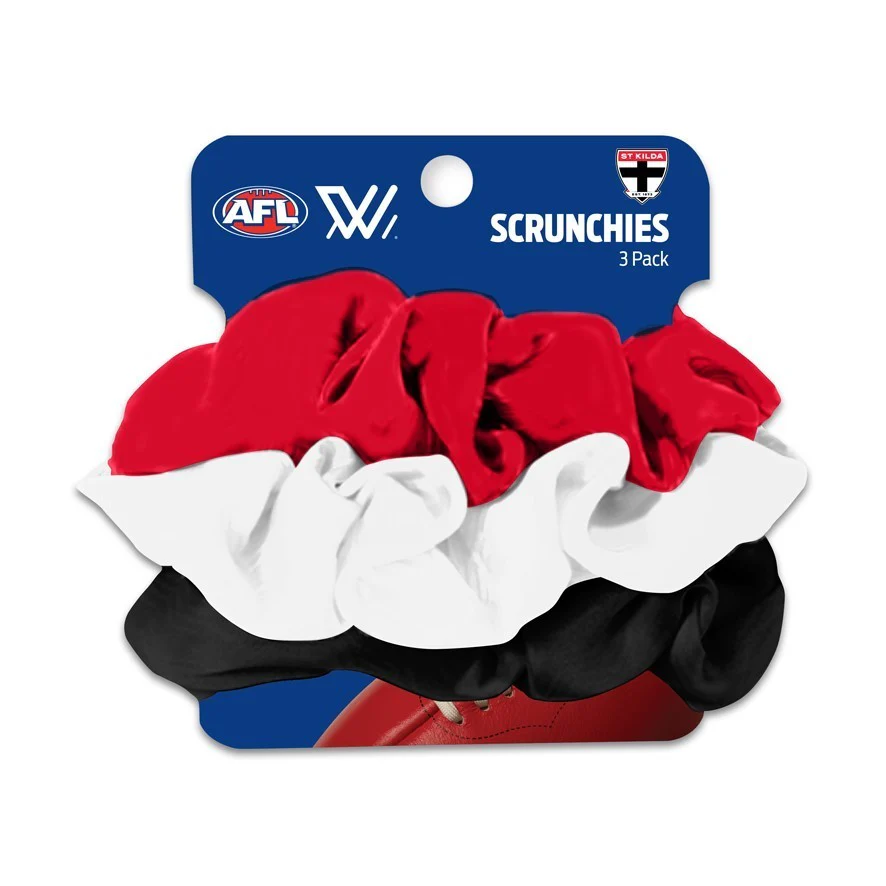 AFL Scrunchies 3 Pack - St Kilda Saints - Team Colours - Hair Ties - Image 2