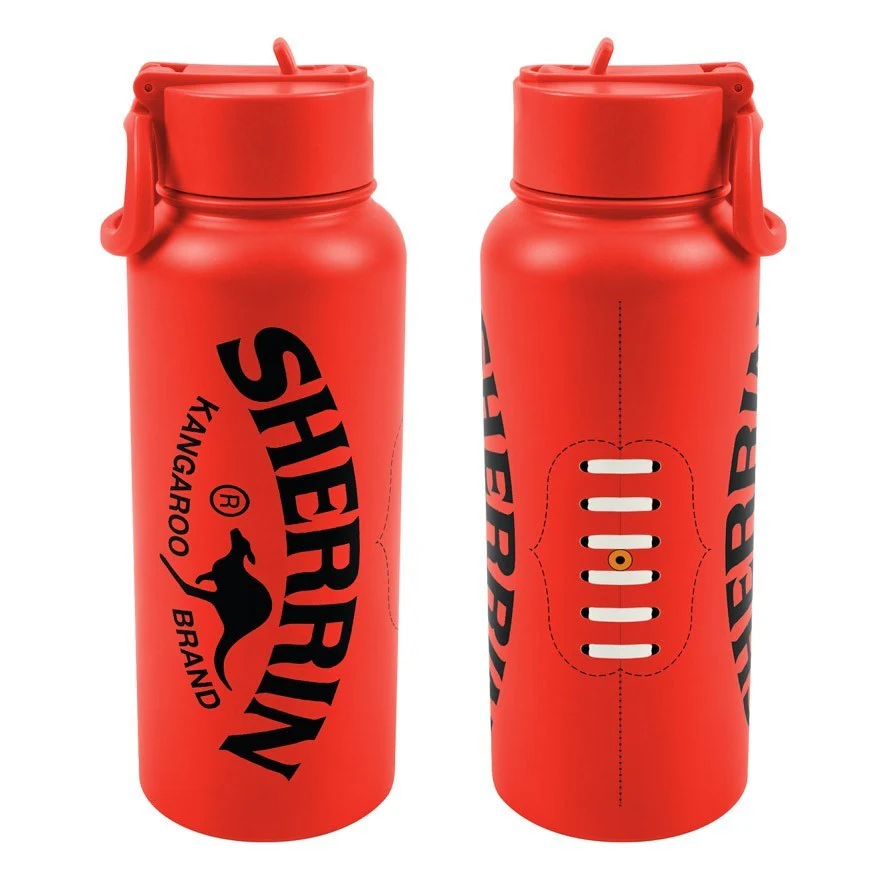 AFL SHERRIN Drink Bottle - Stainless Steel 960mL - Double Walled - Sip Straw
