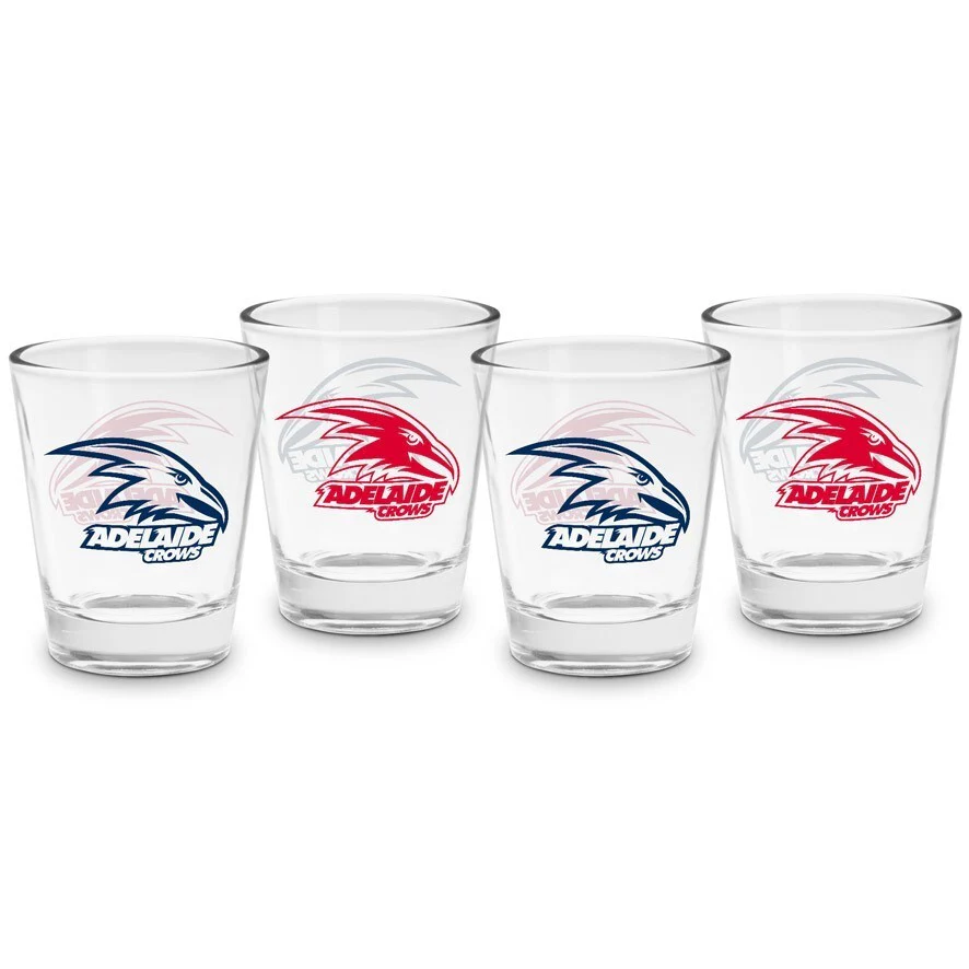 AFL Shot Glass Set of 4 - Adelaide Crows - 50ml - Image 2