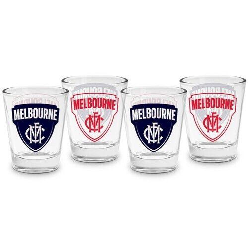 AFL Shot Glass Set of 4 - Melbourne Demons - 50ml - Image 2