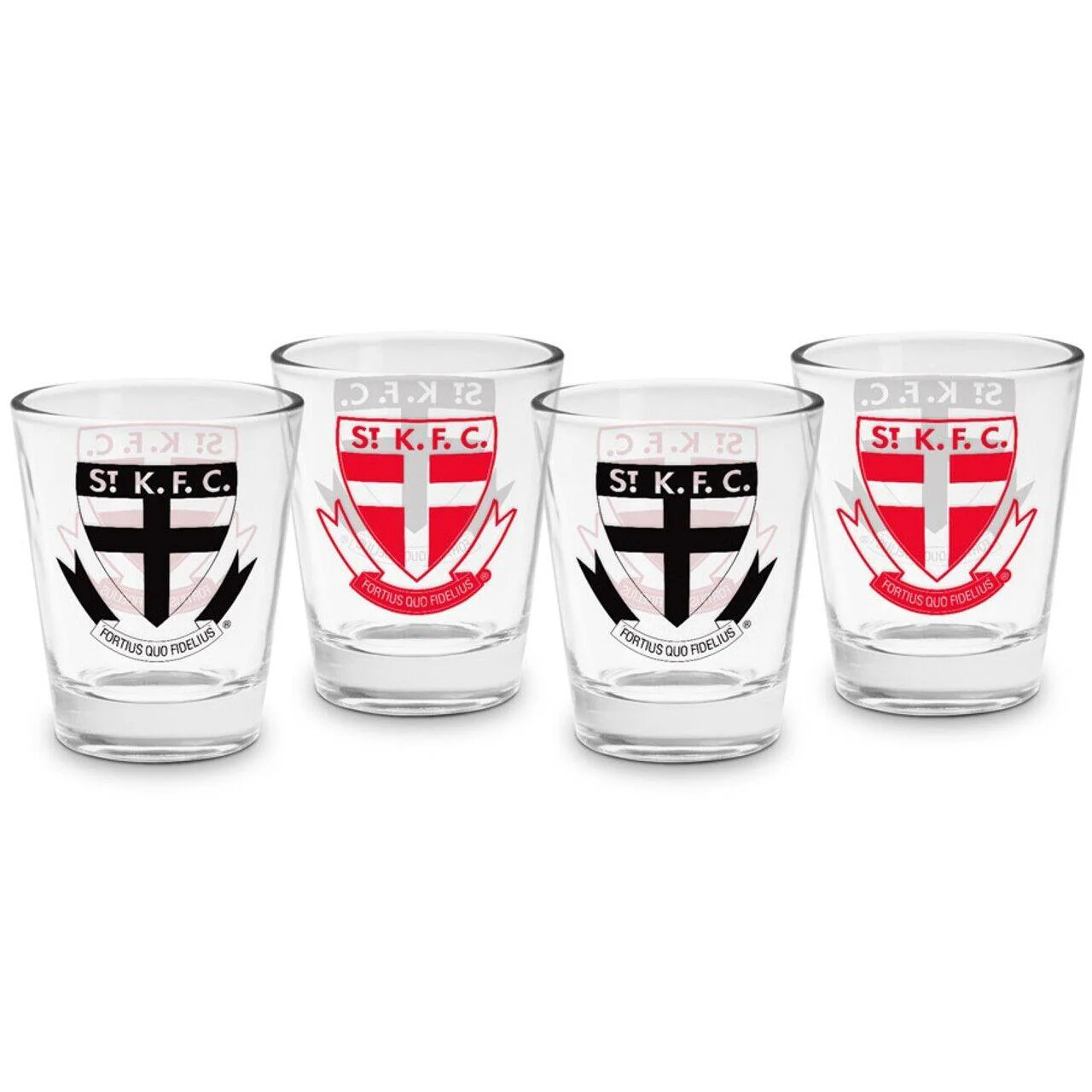 AFL Shot Glass Set of 4 - St Kilda Saints - 50ml - Image 2