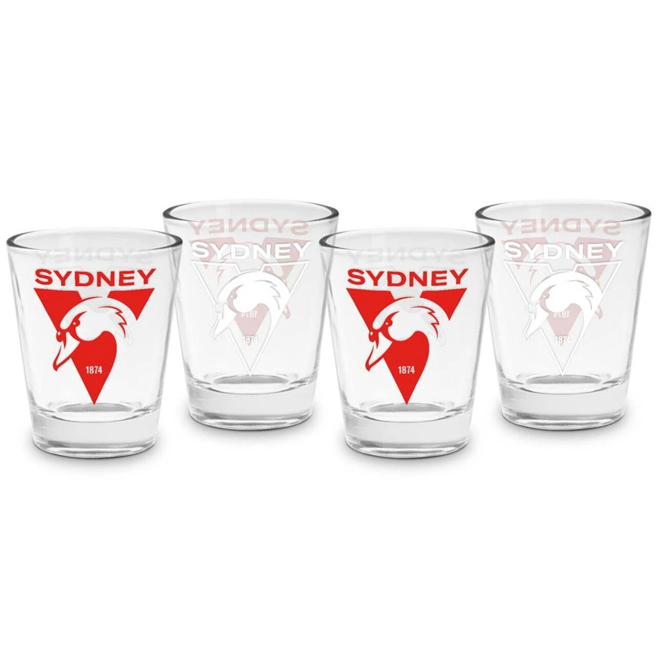 AFL Shot Glass Set of 4 - Sydney Swans - 50ml