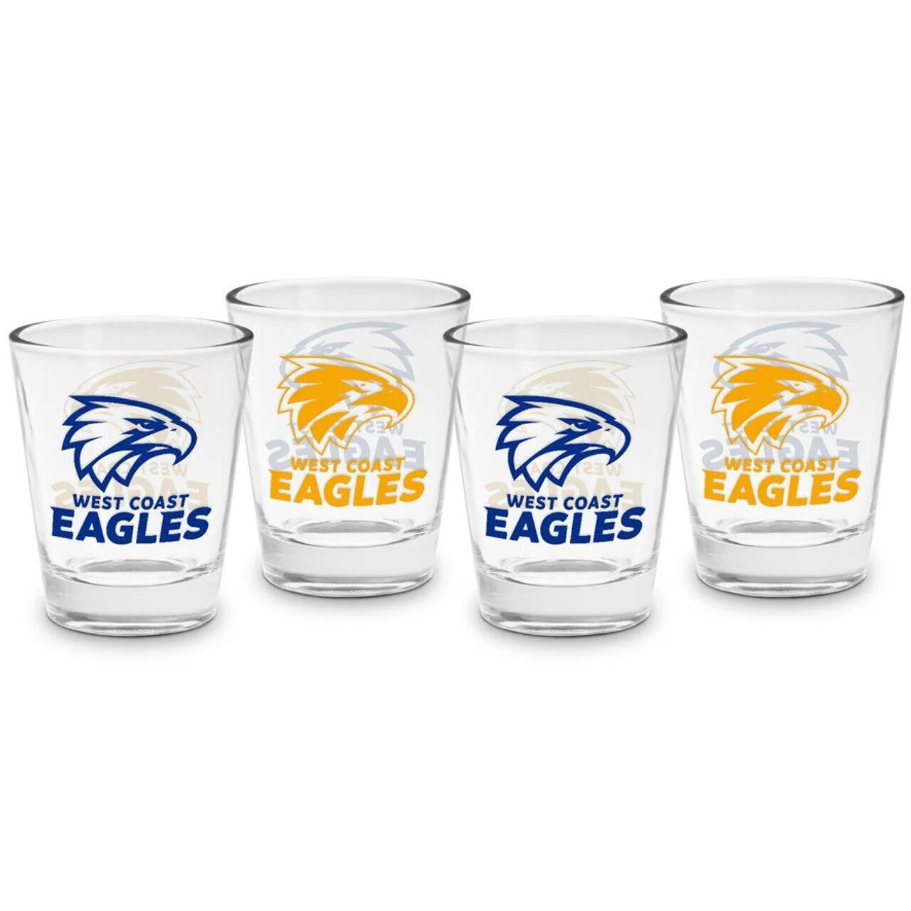 AFL Shot Glass Set of 4 - West Coast Eagles  - 50ml - Image 2
