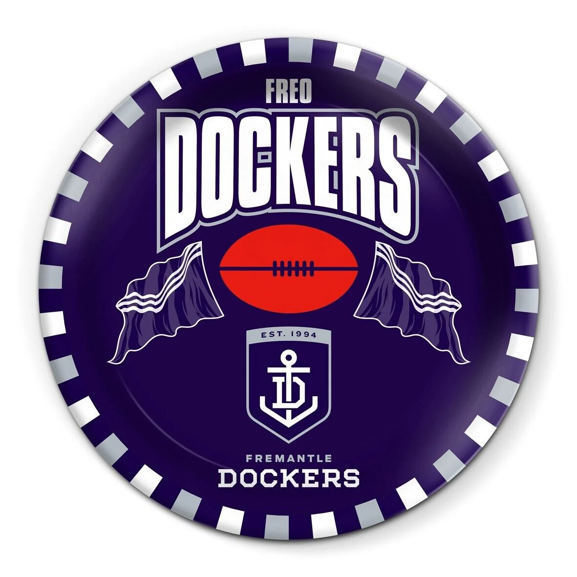 AFL Snack Plate - Fremantle Dockers - 20cm diameter - Melamine - Single - Image 2