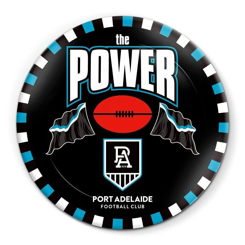 AFL Snack Plate - Port Adelaide Power - 20cm diameter - Melamine - Single - Image 2