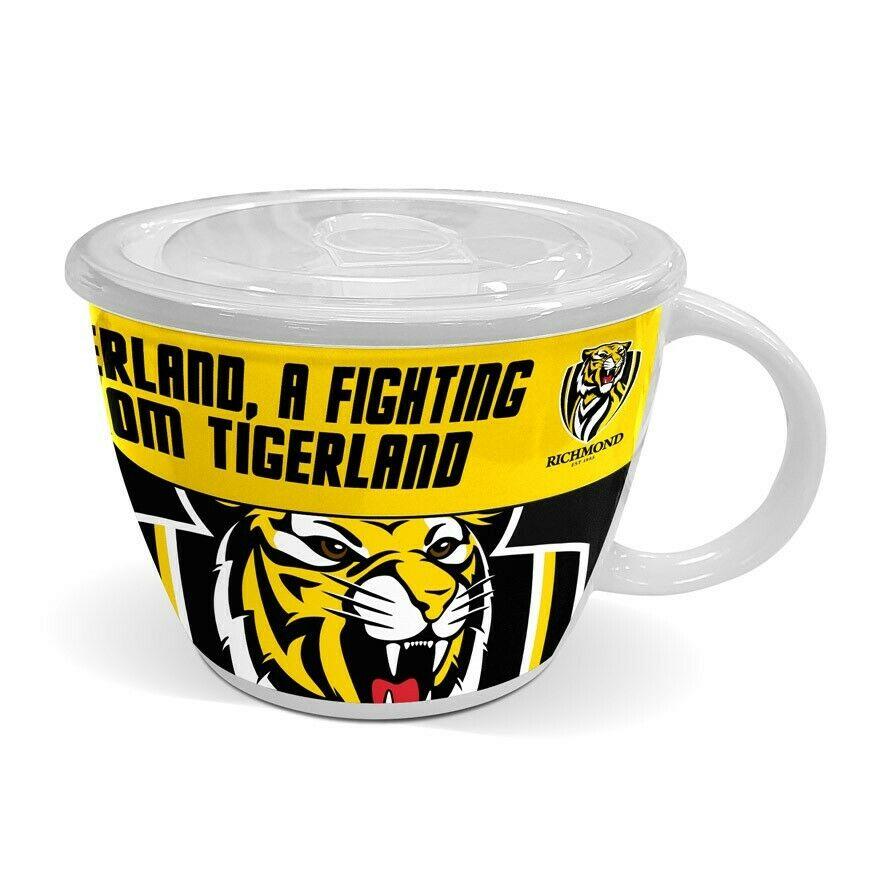 AFL Soup Mug with Lid - Richmond Tigers - Ceramic - 850mL Capacity - Image 2