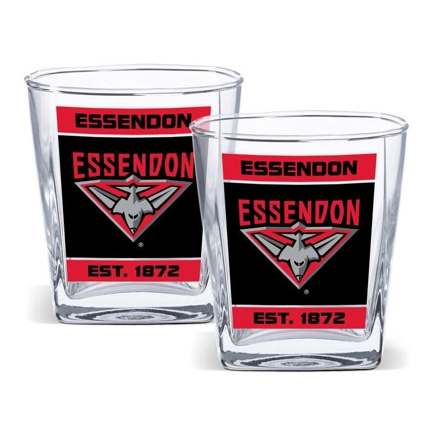 AFL Spirit Glass Set - Essendon Bombers - 250ml Cup - Set Of Two - Image 2