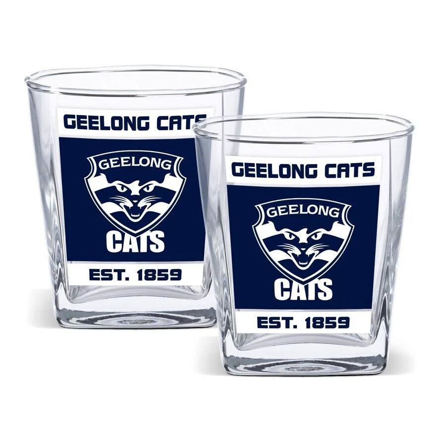 AFL Spirit Glass Set - Geelong Cats - 250ml Cup - Set Of Two - Image 2