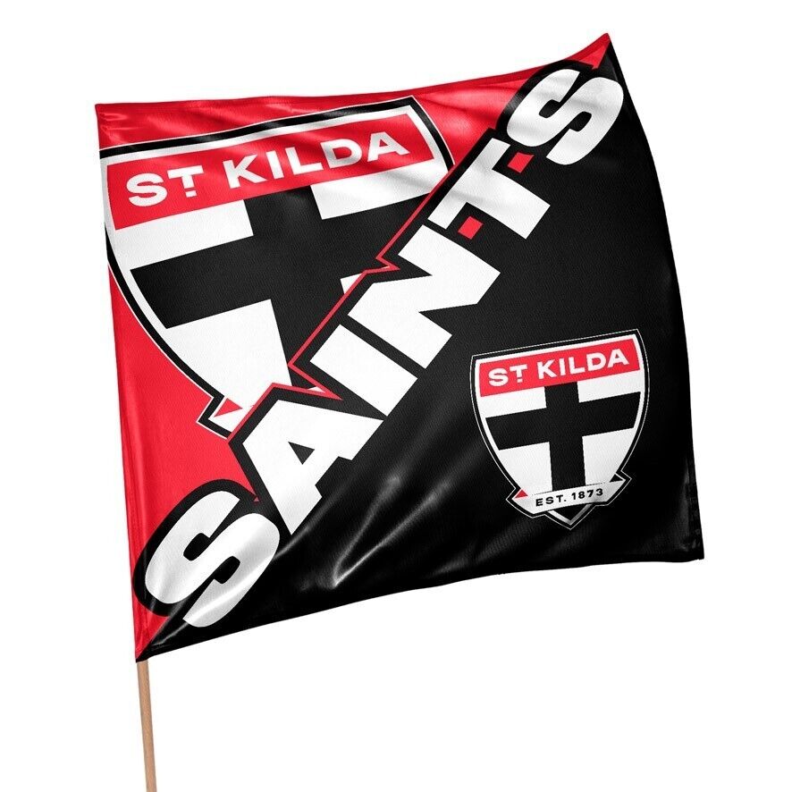 AFL Square Flag - St Kilda Saints - Supporter Flag With Pole - 70 x 70cm - Image 2
