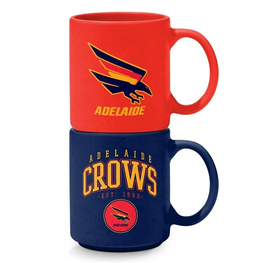 AFL Stackable Mug - Adelaide Crows - Set Of 2 - Coffee Cup - 305mL