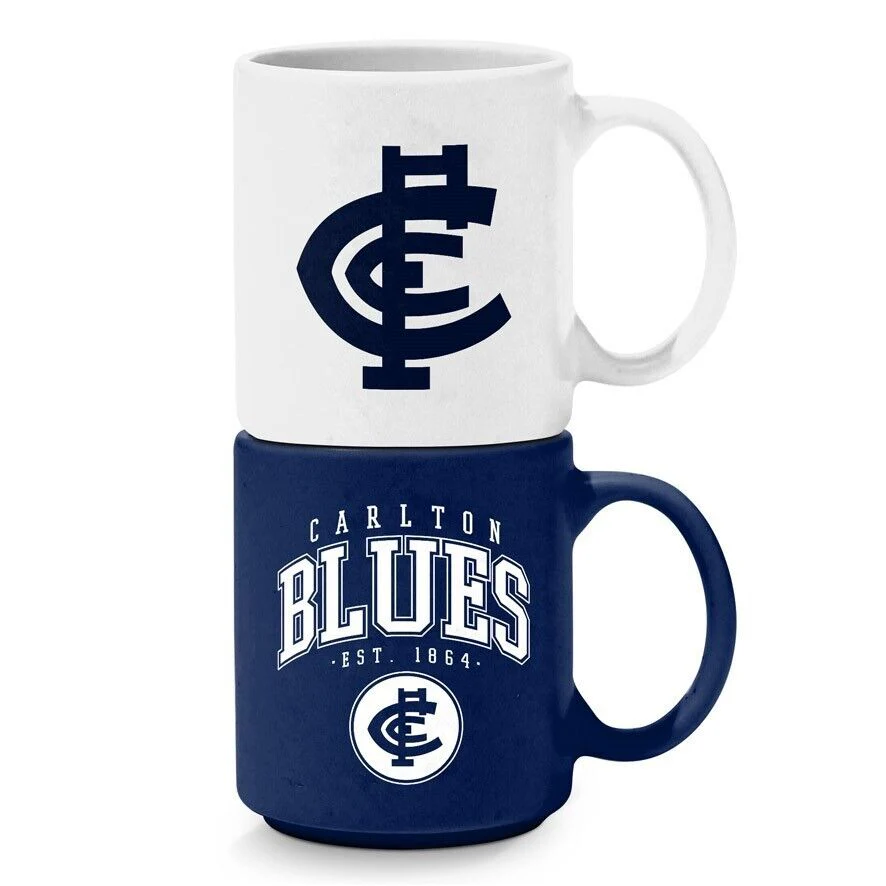 AFL Stackable Mug - Carlton Blues - Set Of 2 - Coffee Cup - 305mL - Image 2