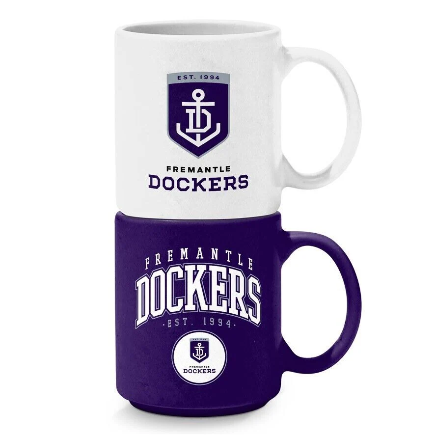AFL Stackable Mug - Fremantle Dockers - Set Of 2 - Coffee Cup - 305mL - Image 2