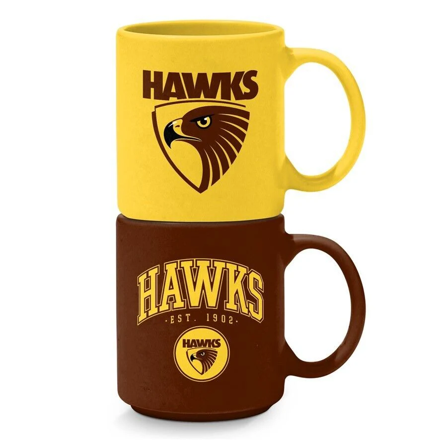 AFL Stackable Mug - Hawthorn Hawks - Set Of 2 - Coffee Cup - 305mL - Image 2