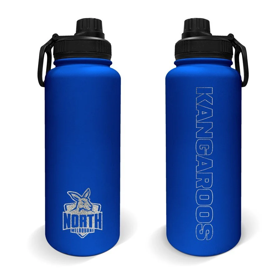 AFL Stainless Steel 960mL Drink Bottle - North Melbourne Kangaroos - Image 2