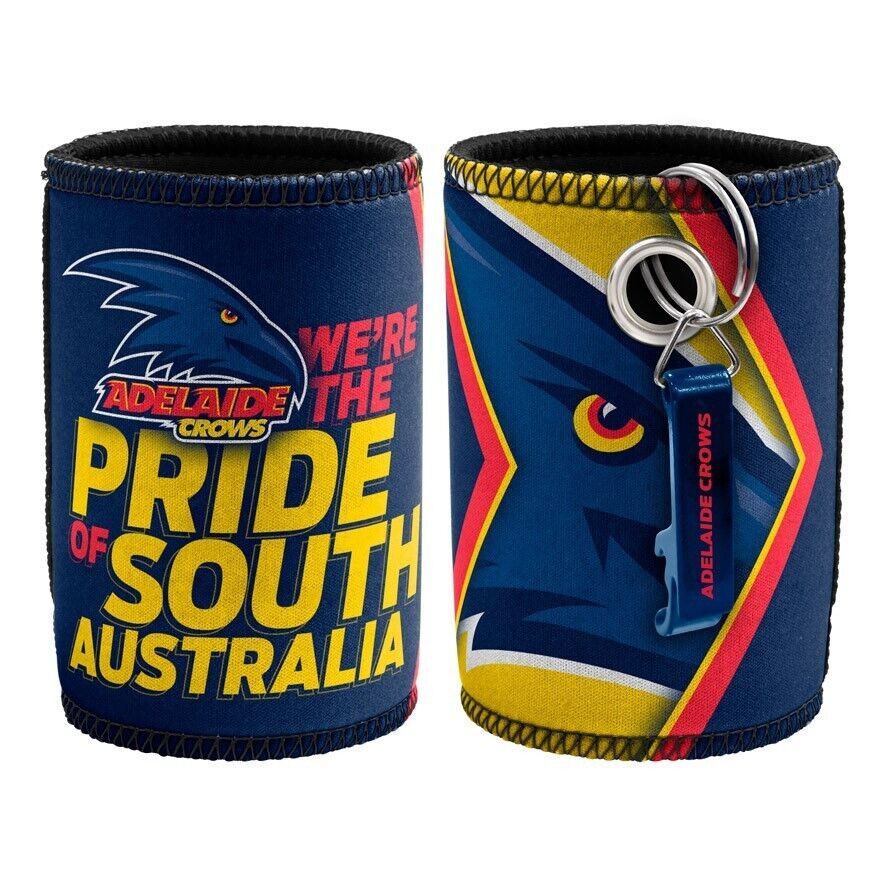 AFL Stubby Can Cooler with Bottle Opener - Adelaide Crows - Rubber Base - Image 2