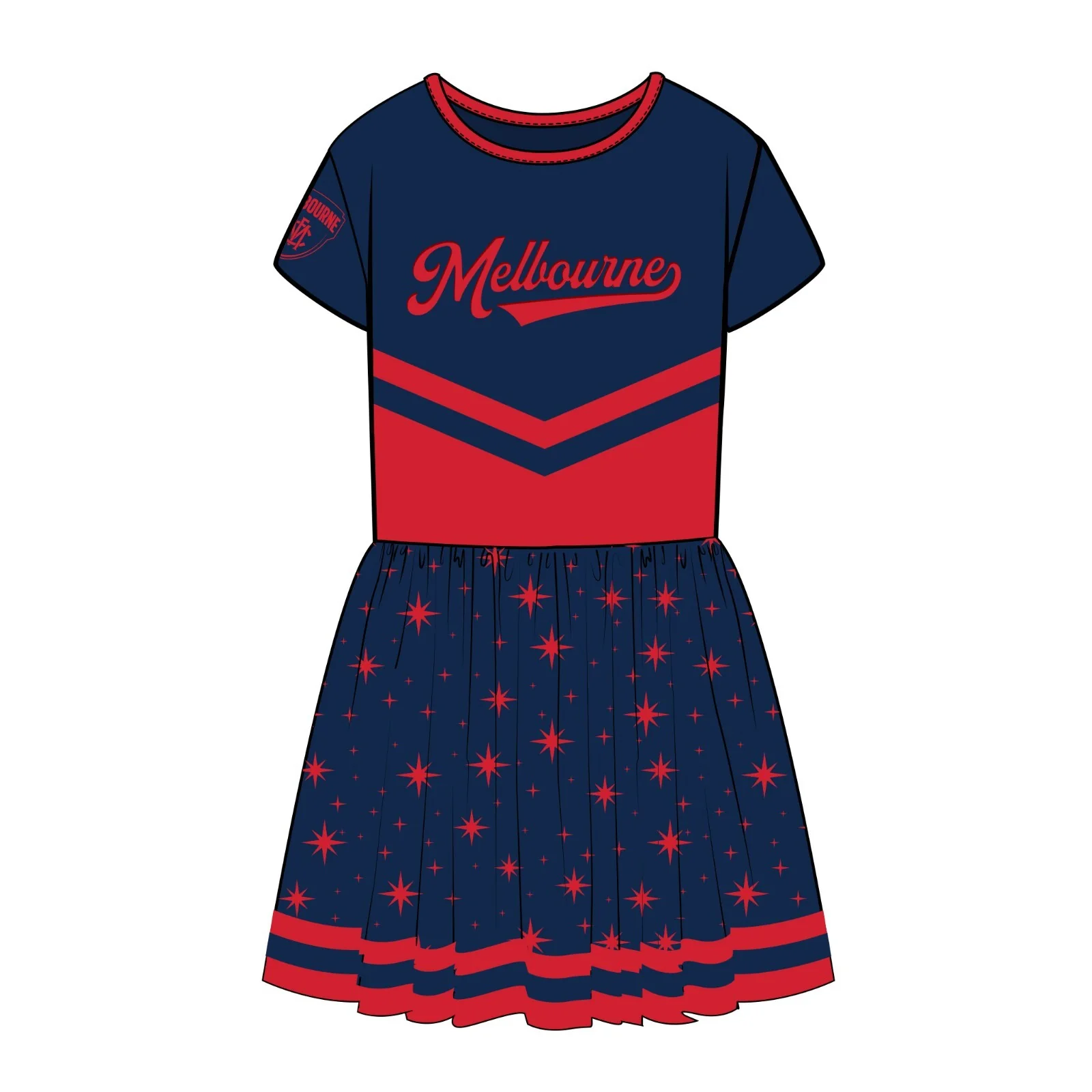 AFL Superstar Dress - Melbourne Demons - Girls - Toddler - Kid