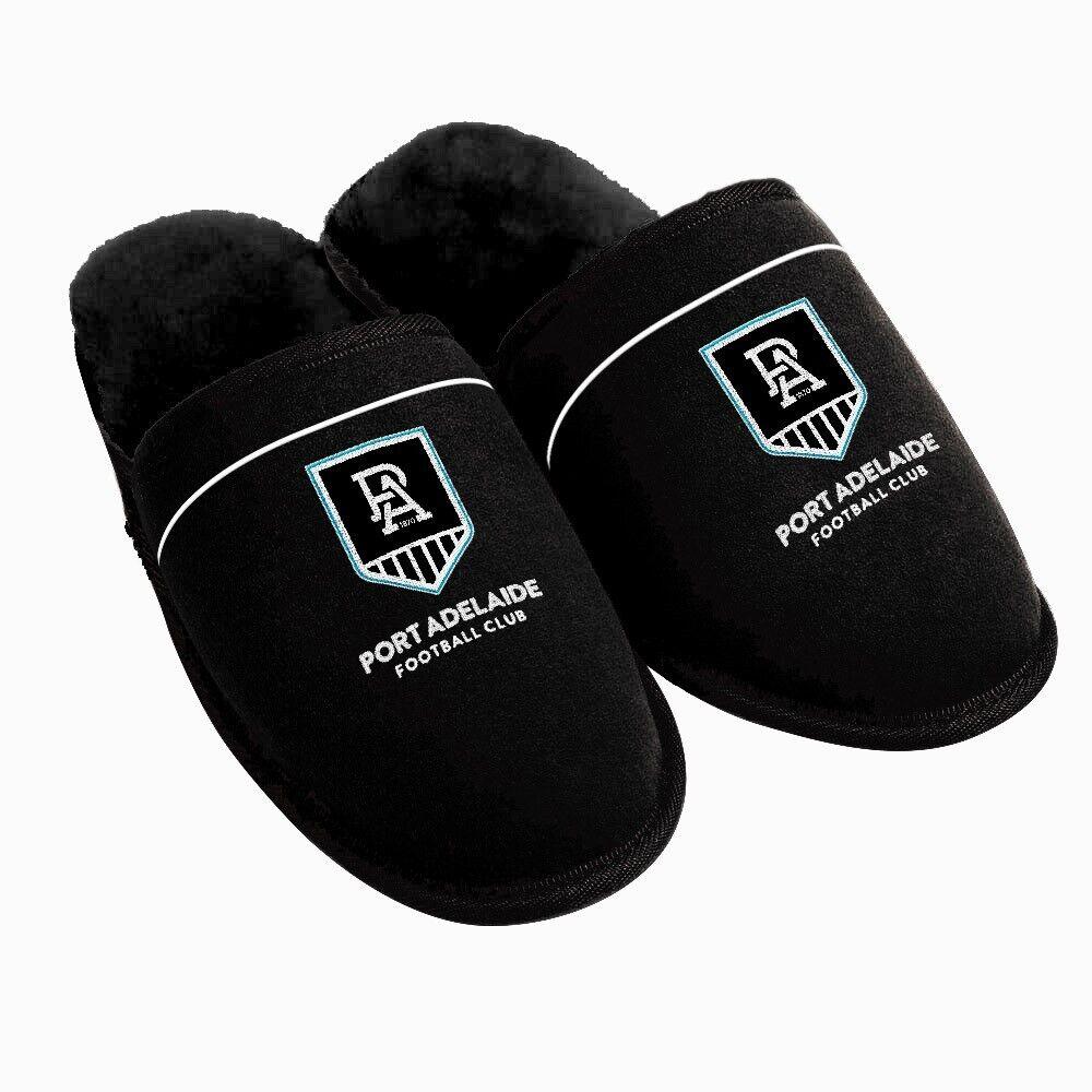 AFL Supporter Slippers - Port Adelaide Power - Mens Size - Fluffy Winter Shoes - Image 2