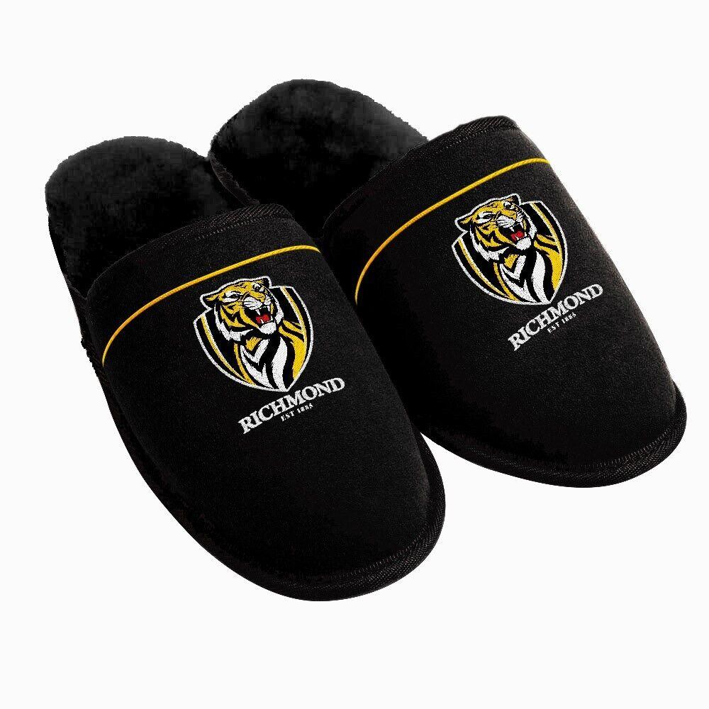 AFL Supporter Slippers - Richmond Tigers - Mens Size - Fluffy Winter Shoes - Image 2
