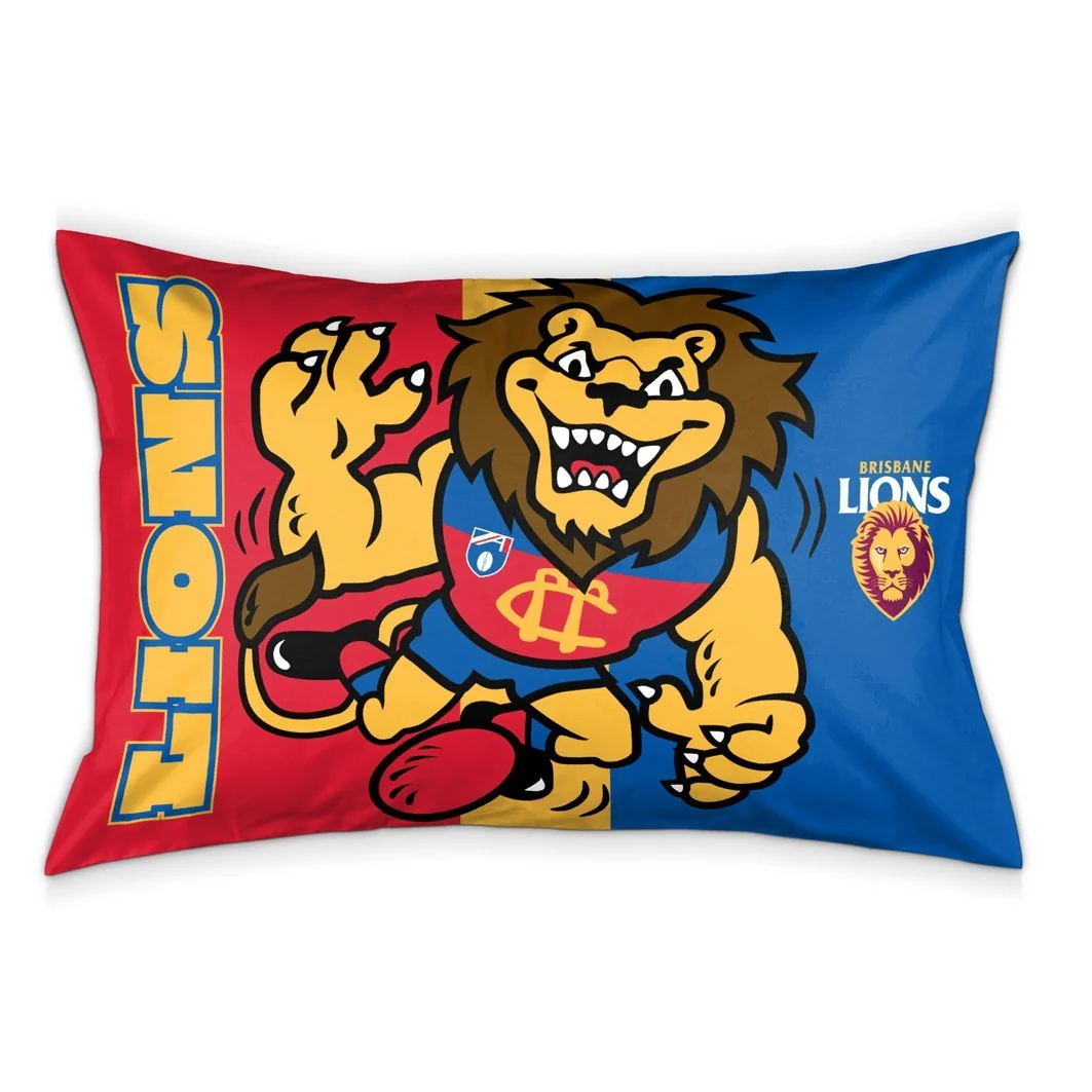 AFL Team Pillow Case - Brisbane Lions - Double Sided - 73 x 48 cm
