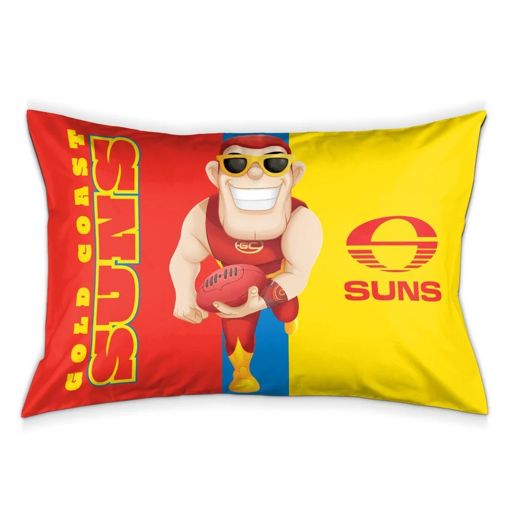 AFL Team Pillow Case - Gold Coast Suns - Double Sided - 73 x 48 cm - Image 2