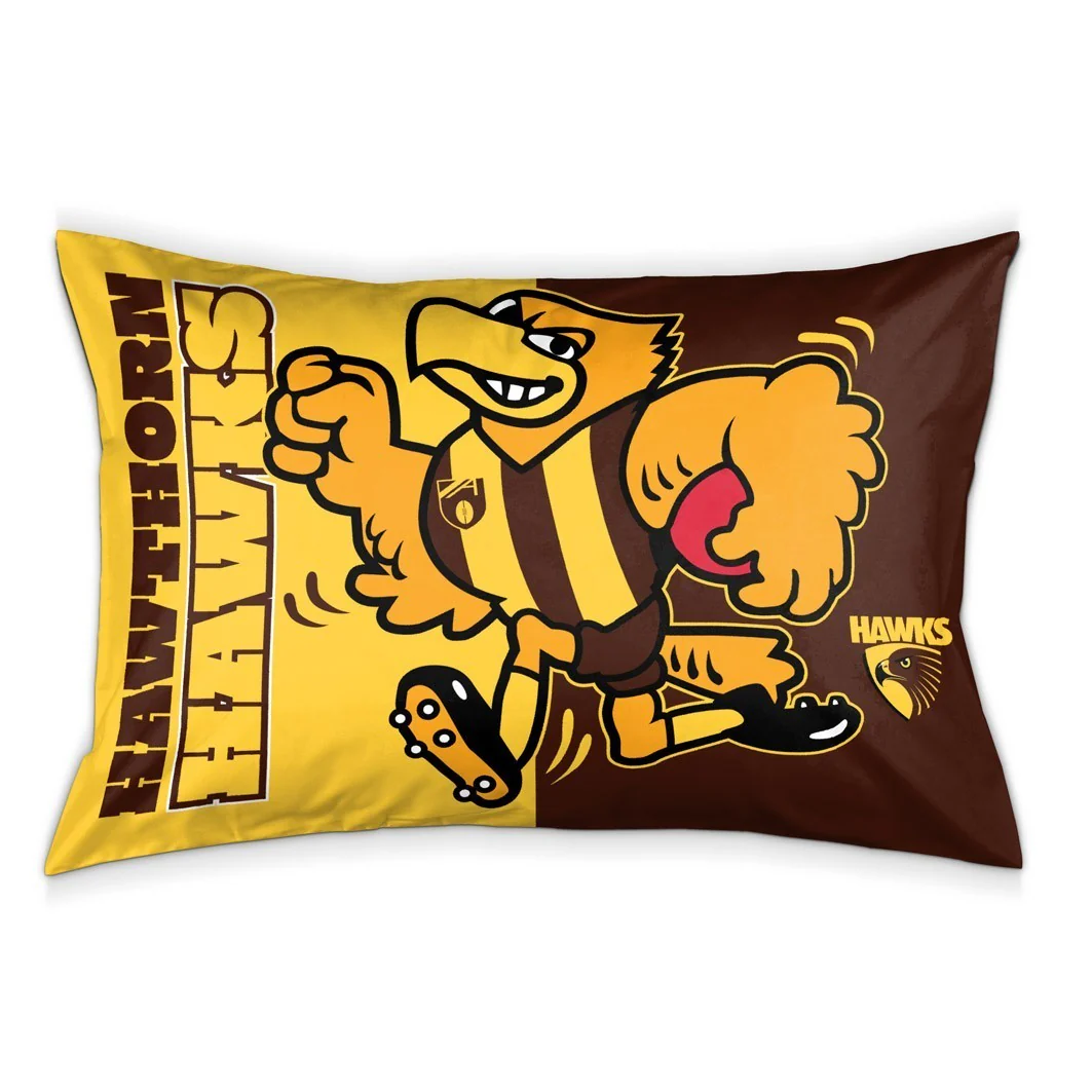 AFL Team Pillow Case - Hawthorn Hawks - Double Sided - 73 x 48 cm - Image 2
